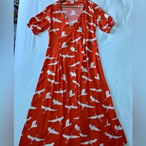 Beautiful crane print Anthro dress